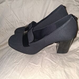 Anne Klein Black Block Heel Shoes